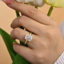 Stylishwe  3.5カラット エレガント イエローゴールド クッションカット 婚約指輪