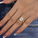 Stylishwe  3.5カラット エレガント イエローゴールド クッションカット 婚約指輪