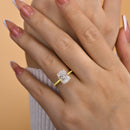 Stylishwe  3.5カラット イエローゴールド クッションカット 婚約指輪