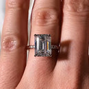 Stylishwe  5.0カラット ピンクゴールド エメラルドカット婚約指輪