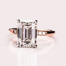 Stylishwe  5.0カラット ピンクゴールド エメラルドカット婚約指輪