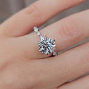 Stylishwe  2.5カラット エレガント ホワイトゴールド ラウンドカット 婚約指輪