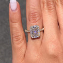 Stylishwe  3.5カラット エレガント イエローゴールド ラディアントカット 婚約指輪