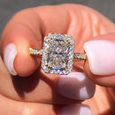 Stylishwe  3.5カラット エレガント イエローゴールド ラディアントカット 婚約指輪