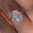 Stylishwe  4.0カラット イエローゴールド オーバルカット 婚約指輪