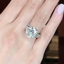 Stylishwe  7.0カラット 豪華 ホワイトゴールド クッションカット 婚約指輪