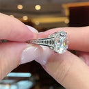 Stylishwe  7.0カラット 豪華 ホワイトゴールド クッションカット 婚約指輪