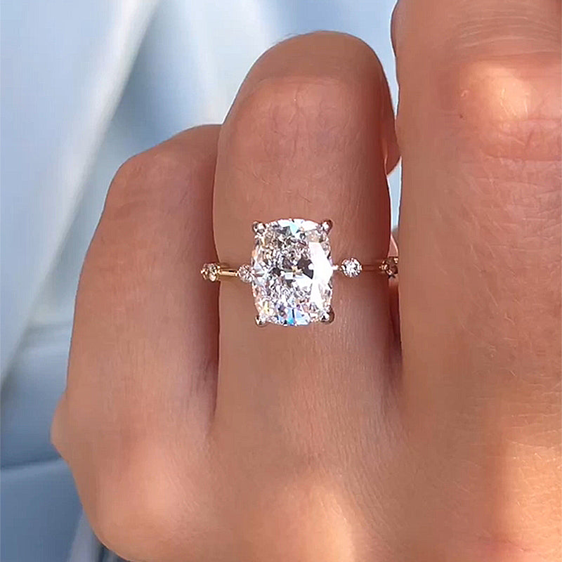 Stylishwe  2.5カラット ホワイトゴールド クッションカット 婚約指輪