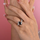 Stylishwe 2.5カラット ホワイトゴールド ブラックストーン 婚約指輪