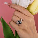 Stylishwe 2.5カラット ホワイトゴールド ブラックストーン 婚約指輪