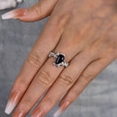 Stylishwe 2.5カラット ホワイトゴールド ブラックストーン 婚約指輪