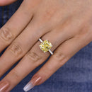 Stylishwe  4.5カラット イエローサファイア クッションカット 婚約指輪