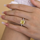 Stylishwe  4.5カラット イエローサファイア クッションカット 婚約指輪