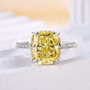 Stylishwe  4.5カラット イエローサファイア クッションカット 婚約指輪