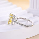 Stylishwe  4.5カラット イエローサファイア クッションカット 婚約指輪