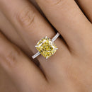 Stylishwe  4.5カラット イエローサファイア クッションカット 婚約指輪