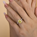 Stylishwe  4.5カラット イエローサファイア クッションカット 婚約指輪