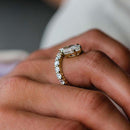 Stylishwe  1.5カラット ユニック  イエローゴールド マーキスカット婚約指輪