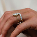 Stylishwe  1.5カラット ユニック  イエローゴールド マーキスカット婚約指輪