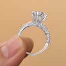 Stylishwe  2.5カラット ホワイトゴールド ラウンドカット 婚約指輪