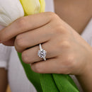 Stylishwe  2.5カラット ホワイトゴールド ラウンドカット 婚約指輪