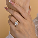 Stylishwe  4.0カラット エレガント イエローゴールド オーバルカット 婚約指輪