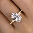 Stylishwe  4.0カラット エレガント イエローゴールド オーバルカット 婚約指輪