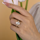 Stylishwe  4.0カラット エレガント イエローゴールド オーバルカット 婚約指輪