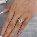 Stylishwe  4.0カラット エレガント イエローゴールド オーバルカット 婚約指輪