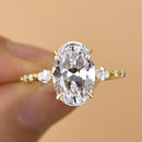 Stylishwe  4.0カラット エレガント イエローゴールド オーバルカット 婚約指輪
