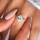 Stylishwe  3.5カラットイエローゴールド オーバルカット婚約指輪