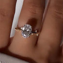 Stylishwe  3.5カラットイエローゴールド オーバルカット婚約指輪