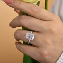 Stylishwe  7.0カラット 豪華 ホワイトゴールド クッションカット 婚約指輪