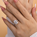 Stylishwe  7.0カラット 豪華 ホワイトゴールド クッションカット 婚約指輪