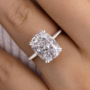 Stylishwe  7.0カラット 豪華 ホワイトゴールド クッションカット 婚約指輪