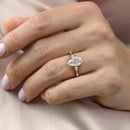 Stylishwe  3.5カラット イエローゴールド ペアカット 婚約指輪