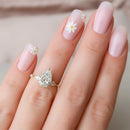 Stylishwe  3.5カラット イエローゴールド ペアカット 婚約指輪