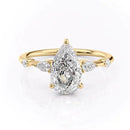 Stylishwe  3.5カラット イエローゴールド ペアカット 婚約指輪