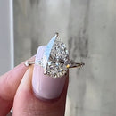 Stylishwe  3.5カラット イエローゴールド ペアカット 婚約指輪