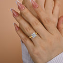 Stylishwe  3.0カラット イエローゴールド プリンセスカット 婚約指輪