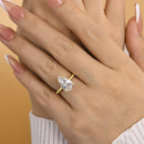 Stylishwe  3.5カラット エレガント イエローゴールド ペアカット 婚約指輪