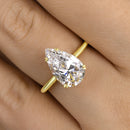 Stylishwe  3.5カラット エレガント イエローゴールド ペアカット 婚約指輪