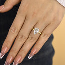 Stylishwe  3.5カラット エレガント イエローゴールド ペアカット 婚約指輪