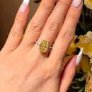 Stylishwe  5.0カラット イエローサファイア ペアカット婚約指輪