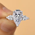 Stylishwe  3.5カラット ペアカット ホワイトゴールド 婚約指輪