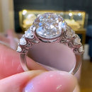 Stylishwe  6.5カラットホワイトゴールド オーバルカット 婚約指輪