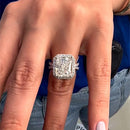 Stylishwe  4.0カラット ホワイトゴールド ラディアントカット  婚約指輪