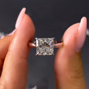 Stylishwe  3.0カラット エレガント ホワイトゴールド プリンセスカット 婚約指輪