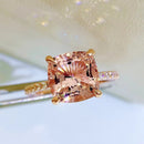 Stylishwe  2PC モルガナイトピンク クッションカット ジュエリーセット