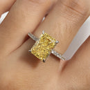 Stylishwe  2PC ラディアントカット イエローサファイア ジュエリーセット